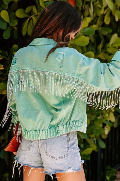 Jolly Embrace Rhinestone Fringe Jacket-MXSTUDIO.COM