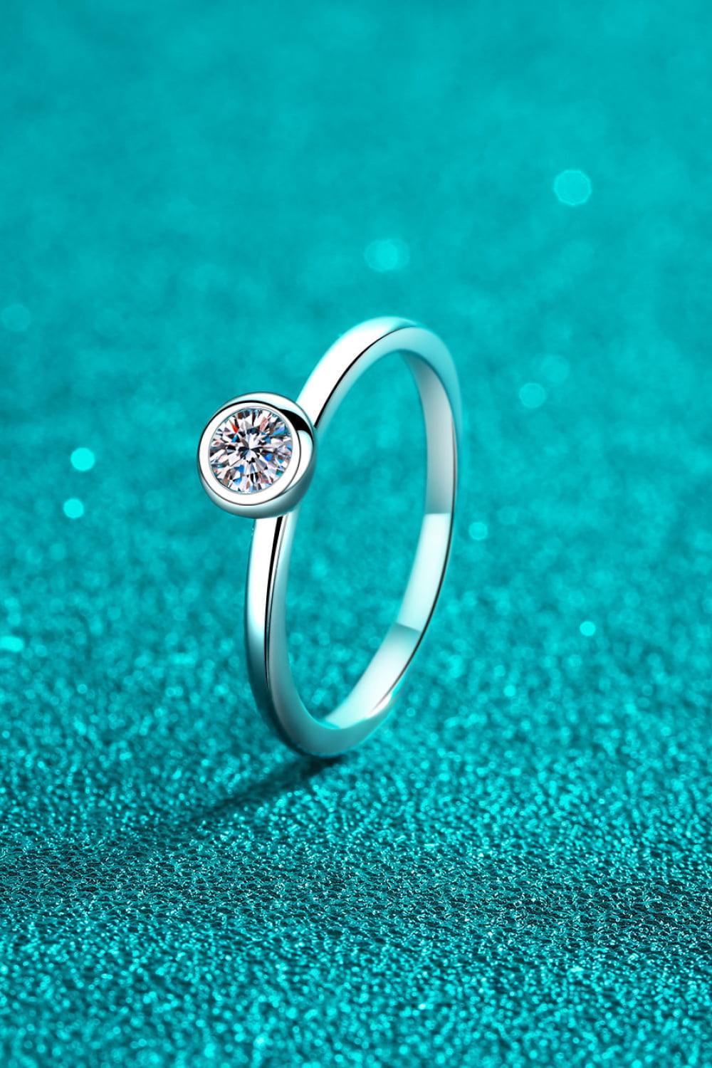 Jovial Sterling Silver Solitaire Moissanite Ring - MXSTUDIO.COM