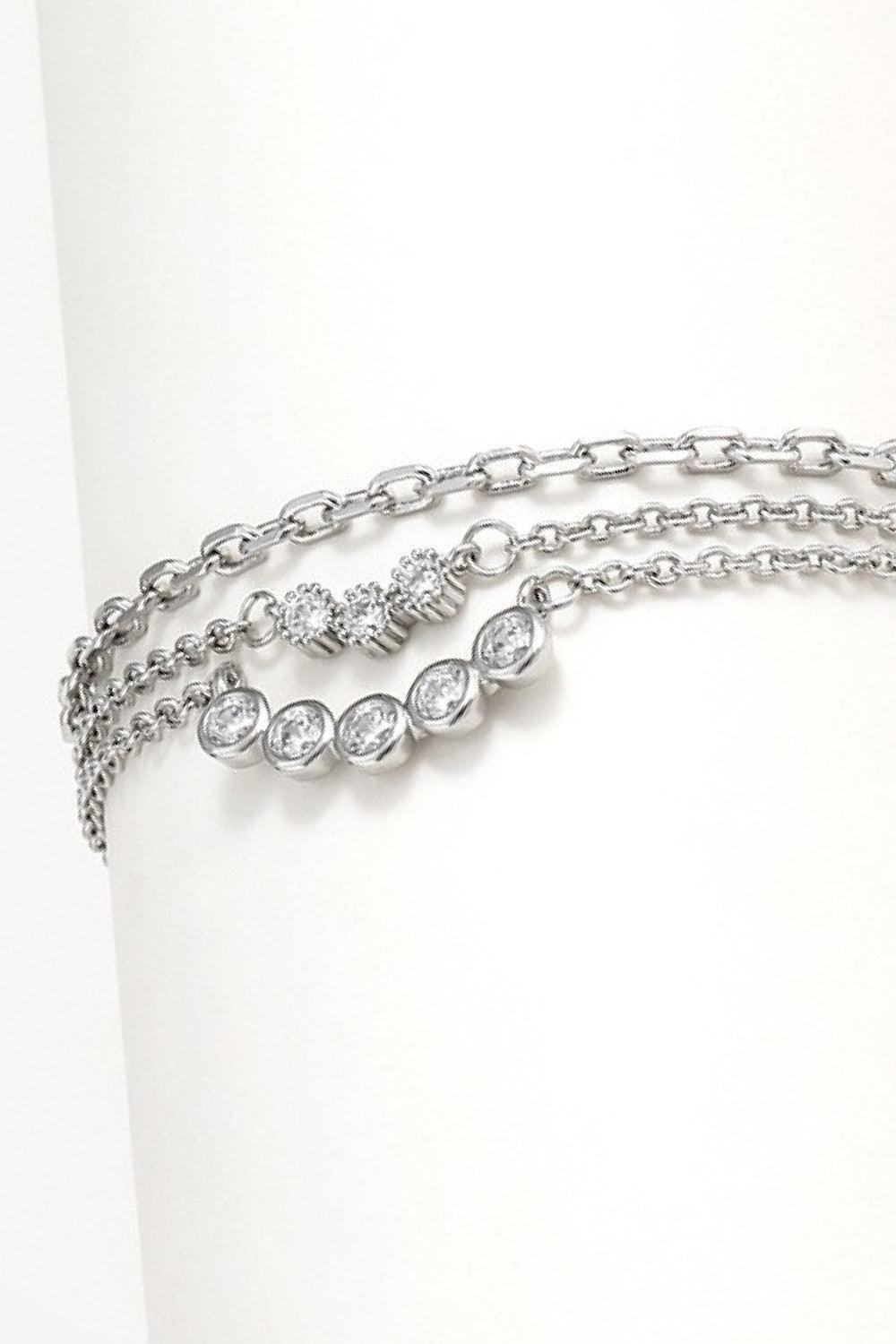 Joyful Day Zircon Accent Chain Layered Bracelet - MXSTUDIO.COM