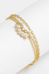 Joyful Day Zircon Accent Chain Layered Bracelet - MXSTUDIO.COM