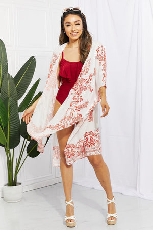 Joyful Moments Open Front Floral Beach Cover-Up - MXSTUDIO.COM