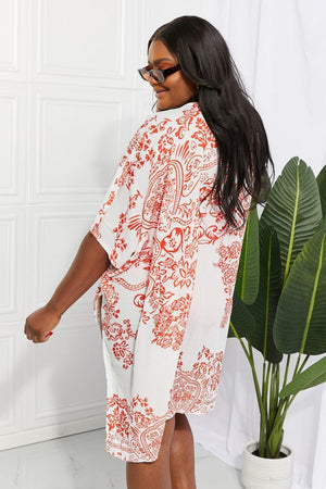 Joyful Moments Open Front Floral Beach Cover-Up - MXSTUDIO.COM