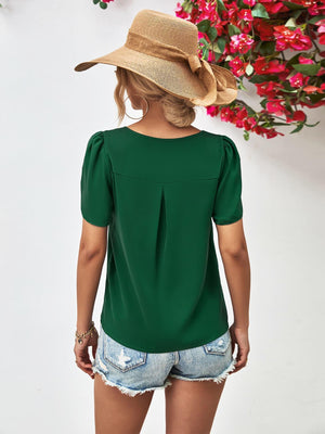 Just Perfect Cutout Petal Sleeve Top - MXSTUDIO.COM