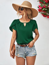 Just Perfect Cutout Petal Sleeve Top - MXSTUDIO.COM