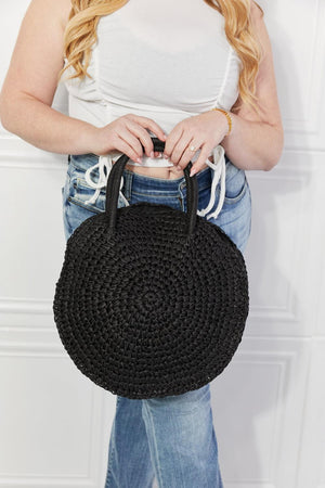 Justin Taylor Tropic Temptress Black Straw Rattan Handbag - MXSTUDIO.COM