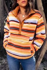 Kaleidoscopic Stripe Fleece Sweatshirt - MXSTUDIO.COM