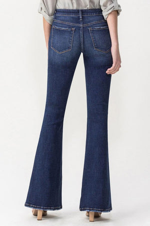 Keep Calm Midrise Flare Leg Whiskered Jeans - MXSTUDIO.COM