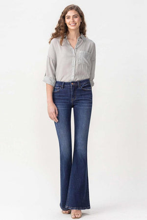 Keep Calm Midrise Flare Leg Whiskered Jeans - MXSTUDIO.COM