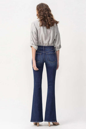 Keep Calm Midrise Flare Leg Whiskered Jeans - MXSTUDIO.COM