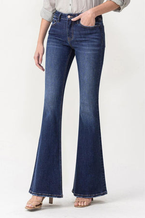 Keep Calm Midrise Flare Leg Whiskered Jeans - MXSTUDIO.COM