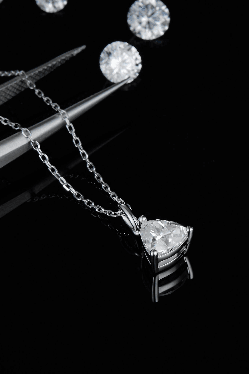 Keep Close Platinum Plated 1 Carat Moissanite Necklace - MXSTUDIO.COM