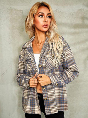 Keep Cool Button Down Plaid Jacket-MXSTUDIO.COM