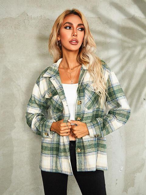 Keep Cool Button Down Plaid Jacket-MXSTUDIO.COM