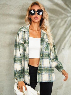 Keep Cool Button Down Plaid Jacket-MXSTUDIO.COM