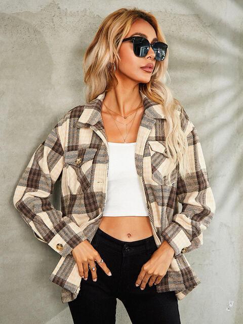 Keep Cool Button Down Plaid Jacket-MXSTUDIO.COM