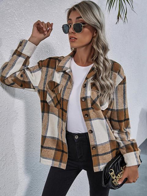 Keep Cool Button Down Plaid Jacket-MXSTUDIO.COM