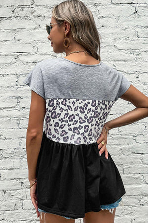 Keep Cool Leopard Babydoll Blouse - MXSTUDIO.COM