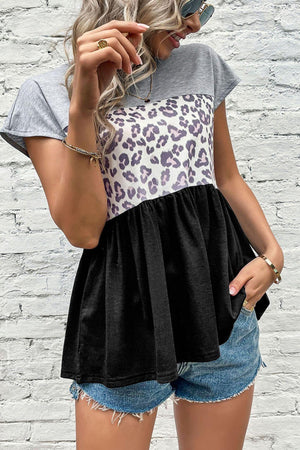 Keep Cool Leopard Babydoll Blouse - MXSTUDIO.COM