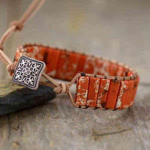 Keep In Touch Orange Natural Stone Bracelet-MXSTUDIO.COM