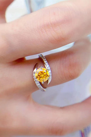 Keep Inspired Round Yellow 1 Carat Moissanite Ring - MXSTUDIO.COM