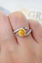 Keep Inspired Round Yellow 1 Carat Moissanite Ring - MXSTUDIO.COM