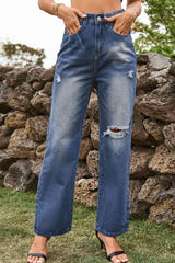 Keep It Casual Relaxed Fit Distressed Jeans - MXSTUDIO.COM