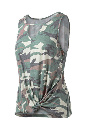 Keep It Cool Cutout Camouflage Tank Top - MXSTUDIO.COM