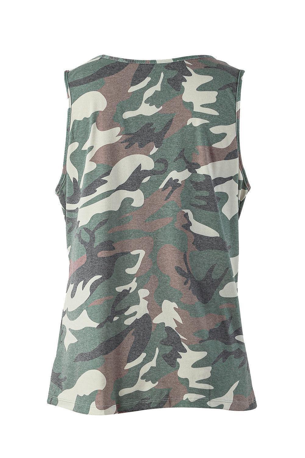 Keep It Cool Cutout Camouflage Tank Top - MXSTUDIO.COM