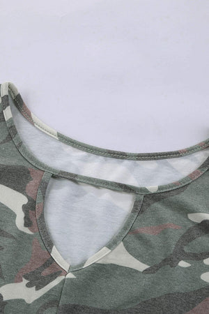 Keep It Cool Cutout Camouflage Tank Top - MXSTUDIO.COM