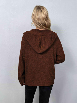 Keep Warm Button Down Hooded Knitted Cardigan-MXSTUDIO.COM