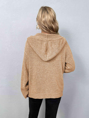 Keep Warm Button Down Hooded Knitted Cardigan-MXSTUDIO.COM