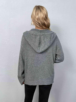 Keep Warm Button Down Hooded Knitted Cardigan-MXSTUDIO.COM