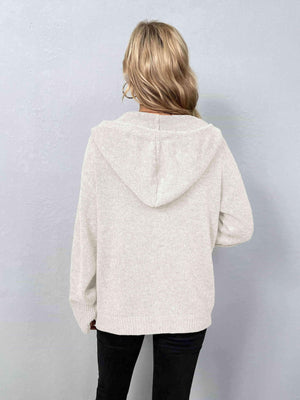 Keep Warm Button Down Hooded Knitted Cardigan-MXSTUDIO.COM