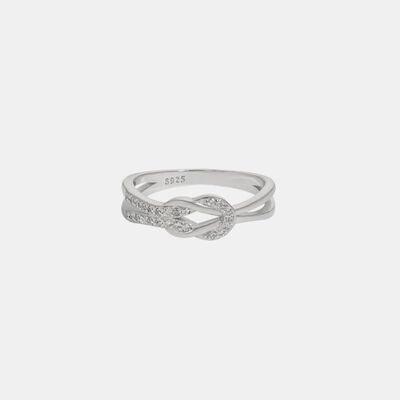 a white gold ring with diamonds on it