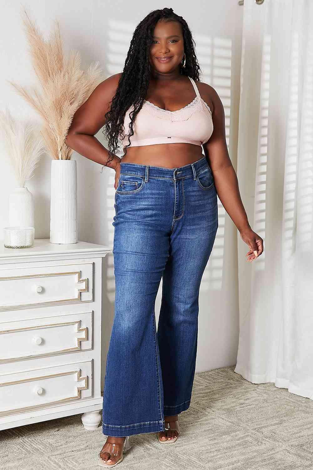 Lace Trim Blush Plus Size Bralette - MXSTUDIO.COM