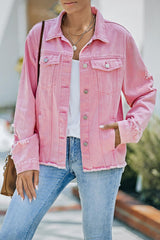 Lady Boss Distressed Denim Jacket - MXSTUDIO.COM