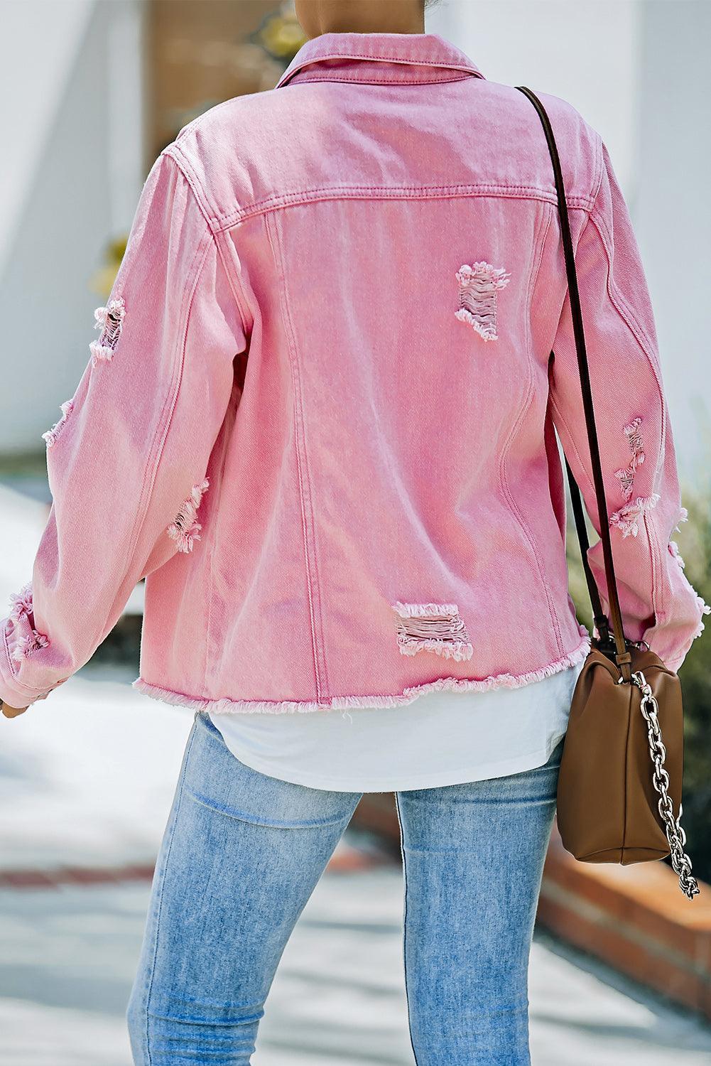 Lady Boss Distressed Denim Jacket - MXSTUDIO.COM