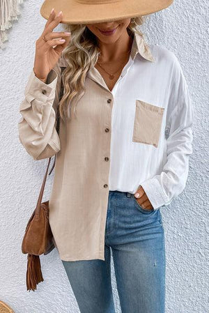 a woman wearing a tan hat and a white shirt