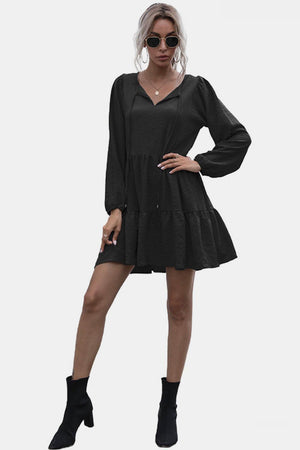 Laid-Back Ruffle Hem Mini Dress - MXSTUDIO.COM