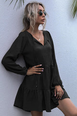 Laid-Back Ruffle Hem Mini Dress - MXSTUDIO.COM