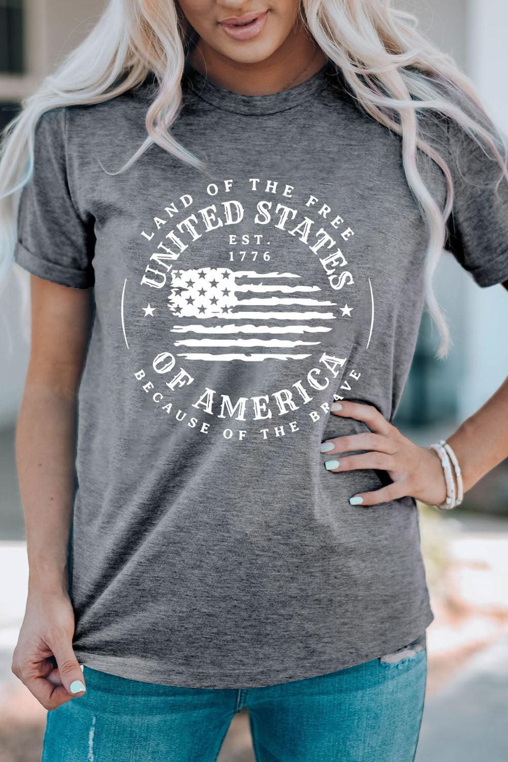 Land Of The Brave USA Flag Patriotic T Shirt - MXSTUDIO.COM