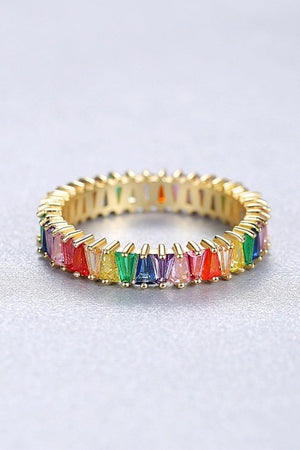 Lasting Multicolored Sterling Silver Cubic Zirconia Ring - MXSTUDIO.COM