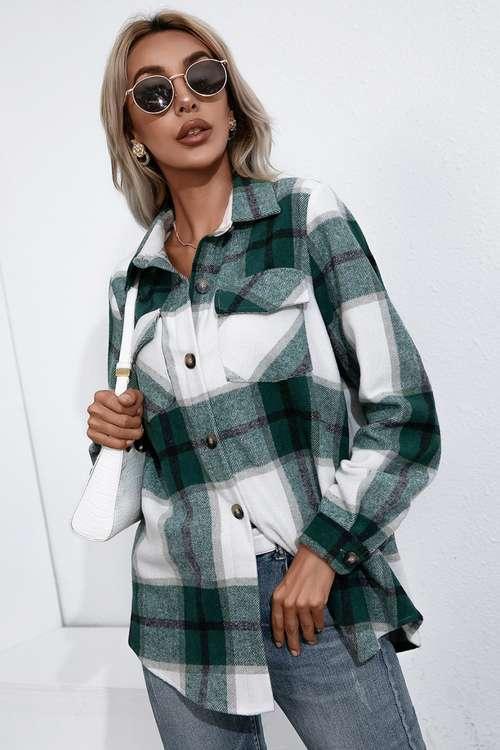 Lasting Trend Buttoned Plaid Flannel Shirt - MXSTUDIO.COM