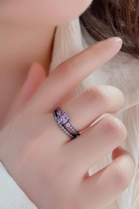 Lavender Zircon 925 Sterling Silver Ring Set-MXSTUDIO.COM