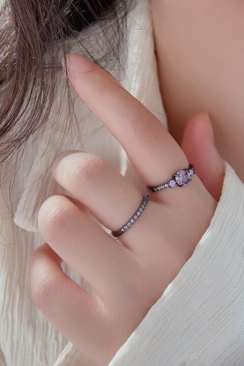 Lavender Zircon 925 Sterling Silver Ring Set-MXSTUDIO.COM