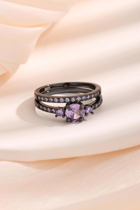 Lavender Zircon 925 Sterling Silver Ring Set-MXSTUDIO.COM