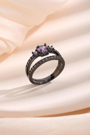 Lavender Zircon 925 Sterling Silver Ring Set-MXSTUDIO.COM