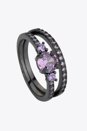 Lavender Zircon 925 Sterling Silver Ring Set-MXSTUDIO.COM