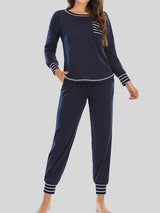 Laze Around Long Sleeve Top and Pants Lounge Set - MXSTUDIO.COM