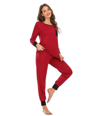 Laze Around Long Sleeve Top and Pants Lounge Set - MXSTUDIO.COM